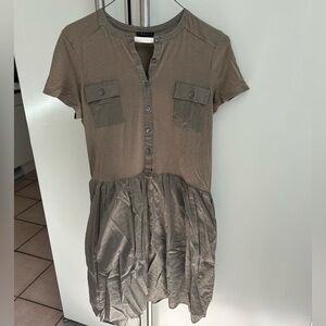 Theory Army Green Dress Size 12 Mixed Media